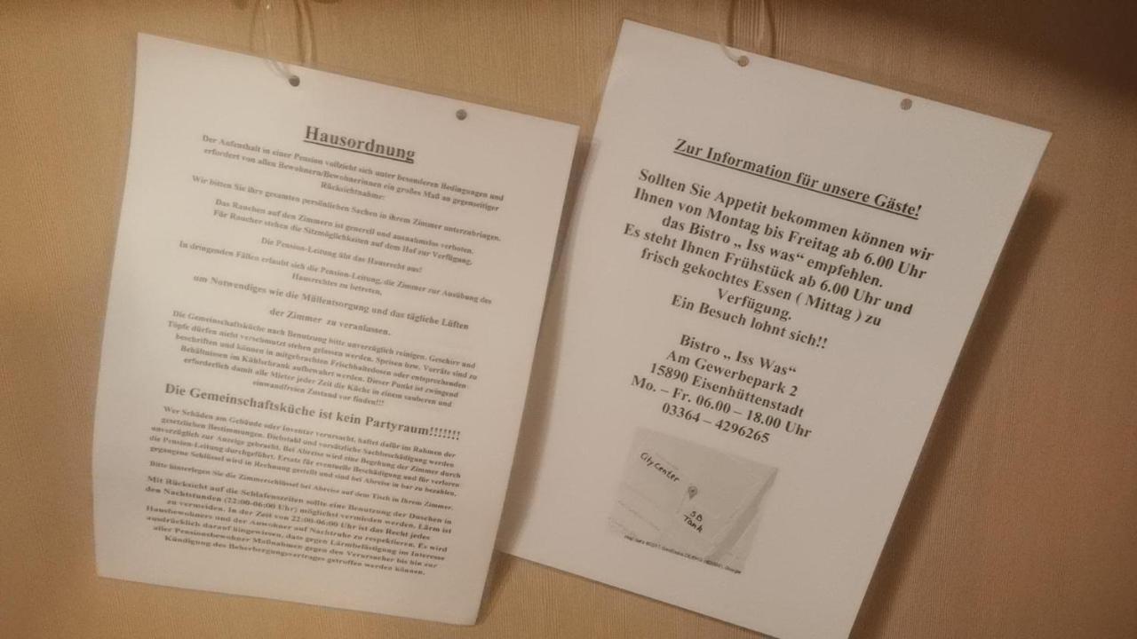 Eisenhüttenstadt Zimmervermietung Schoenfliesser Stuben Auch Fuer Monteure מראה חיצוני תמונה